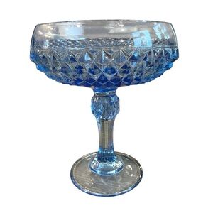 Elegant Blue Crystal Glass Goblet